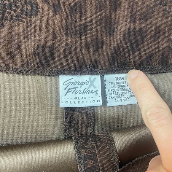 Vintage Giorgio Fiorlini Plus Size Mini Skirt Size 18 Whimsigoth Paisley Brown - Picture 3 of 9